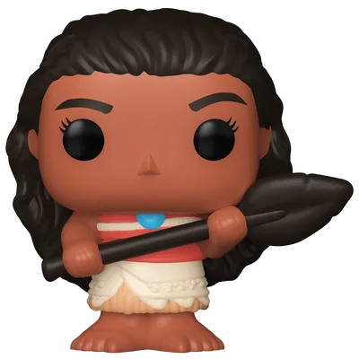 Moana Bitty Pop Deluxe vinyl figure, brown hair, holding paddle, white dress
