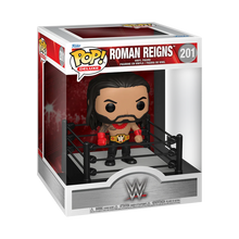 Deluxe Funko Pop wrestling figure in ring, black outfit with red details, W belt