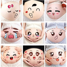 Pregnancy belly stickers set with cute cartoon faces and bow-heart designs