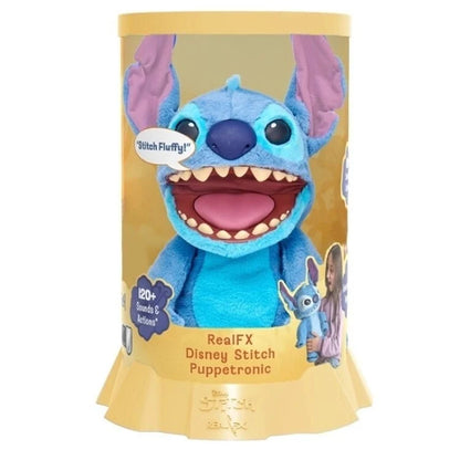 Stitch plush Puppetronic in retail box, blue alien with open grin