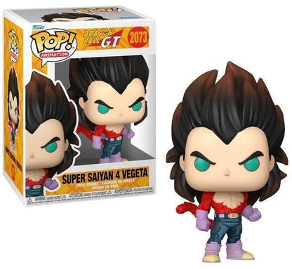 Super Saiyan 4 Vegeta Funko Pop vinyl figure, red jacket, teal eyes, dark spiky hair