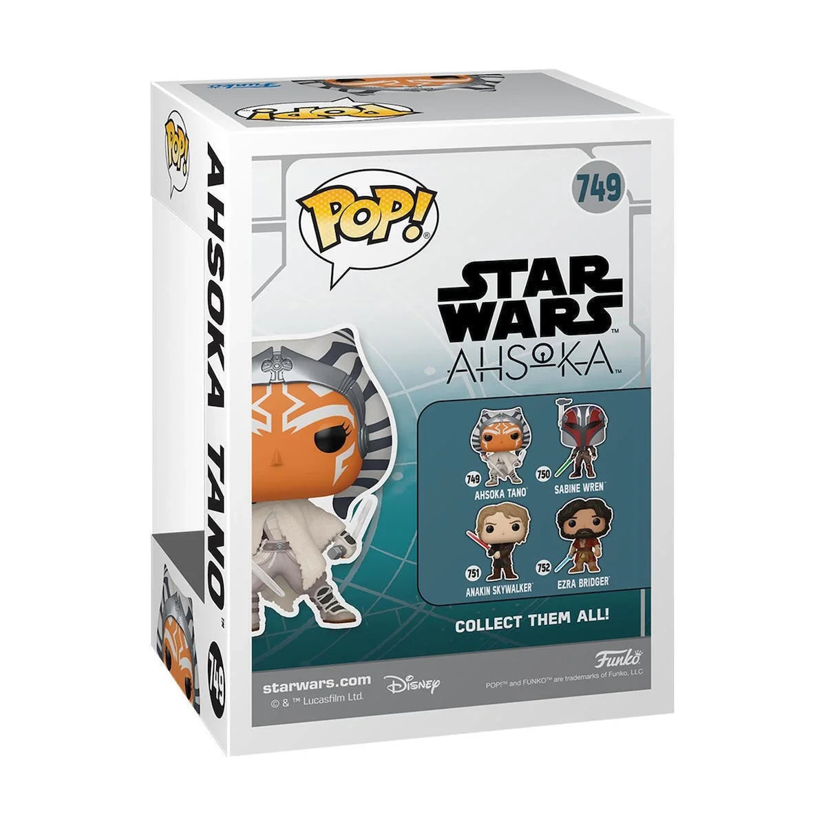 Star Wars Ahsoka Tano Pop! figure box with character art and collect them all text