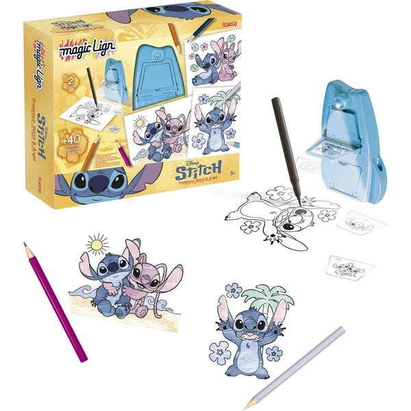 Blue light-up Stitch & Angel craft kit with tracing pen and pattern cards