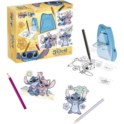 Blue light-up Stitch & Angel craft kit with tracing pen and pattern cards