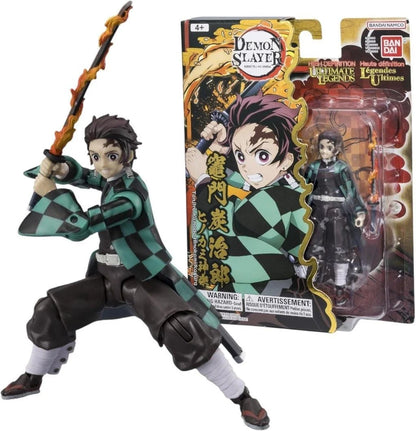 Tanjiro Kamado 12cm action figure with Demon Slayer box, green checkered outfit