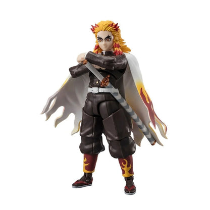 12cm anime action figure of Kyojuro Rengoku in black outfit with flame-orange hair
