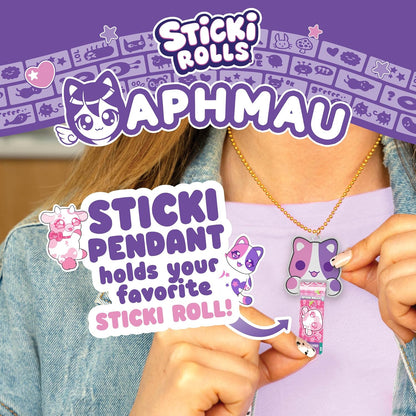 Wearable Aphmau cat pendant on a gold chain necklace
