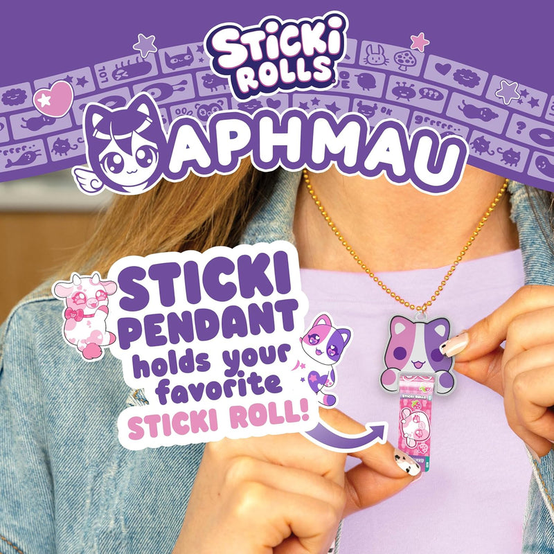 Sticki Rolls x Aphmau Pendant & Bracelet Set, Limited Edition, Includes 120 Stickers