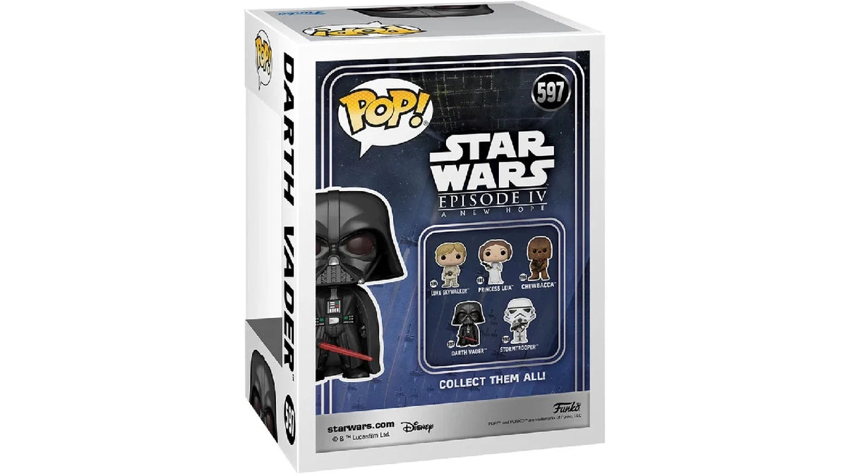 Funko Pop Darth Vader collectible figure in retail box with window