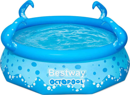 Fast Set™ OctoPool With Integrated Water Sprinklers, Round - Ø274x76cm - Blue With Pattern