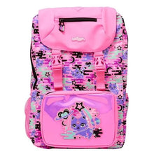 Smiggle 18-inch cats backpack, pink with cute cat graphic front pocket