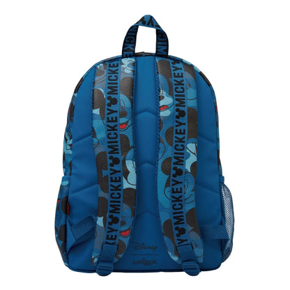 Mickey army backpack, blue with padded straps and side mesh pockets