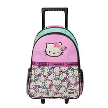 Smiggle 18" Hello Kitty trolley bag, purple with teal trim and cat face