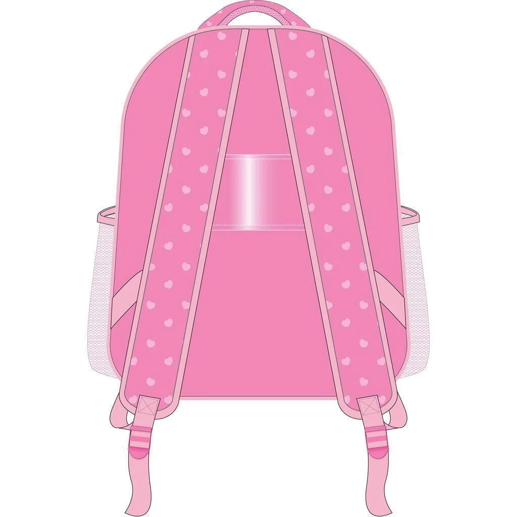 Preschool backpack My Melody ears, pink back panel with heart dots and adjustable straps