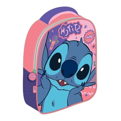 Kids' EVA backpack with Stitch 3D graphic, one compartment, pink and purple.