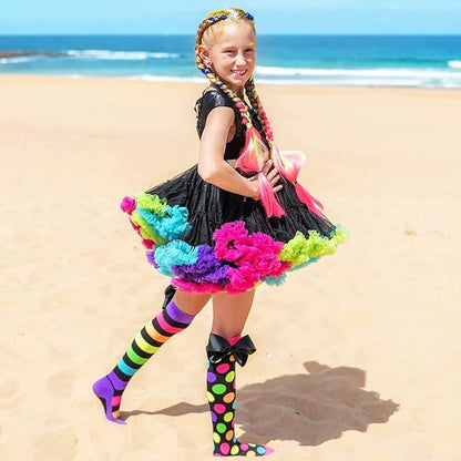 Liquorice Bows Knee High Socks