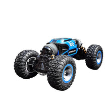 4WD LED lights toy monster truck, blue body with black tires and silver wheel rims