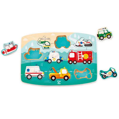 Emergency Vehicles Peg Puzzle