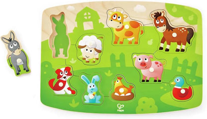 Hape Farm Animals Peg Puzzle Puzzle