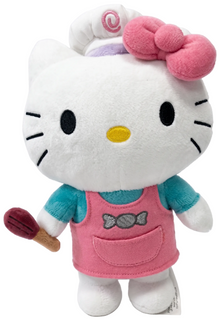 Hello Kitty plush candy maker, 25 cm, white face, pink outfit and chef hat