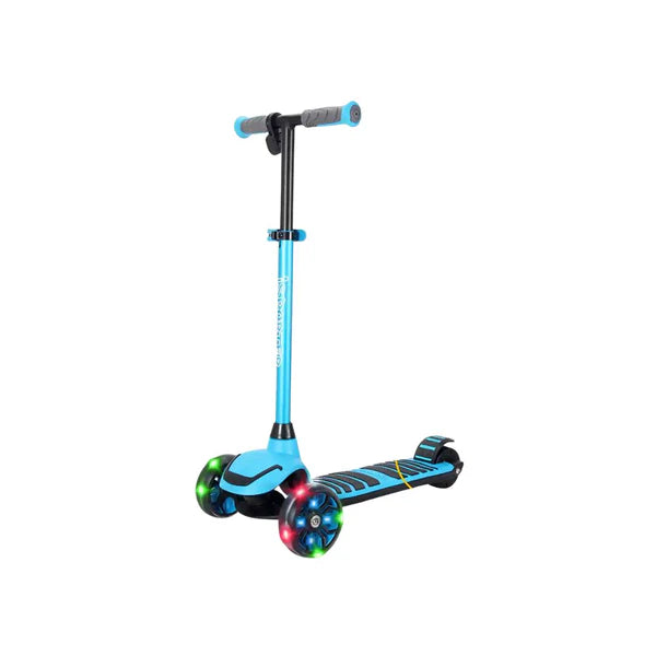 IScooter G3 Kids 3-wheel electric scooter in blue, LED glowing wheels