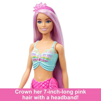 Barbie Mermaid Doll with 7-Inch-Long Pink Fantasy Hair