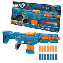 Nerf Elite 2.0 Echo CS-10 blaster with box and orange/blue foam darts