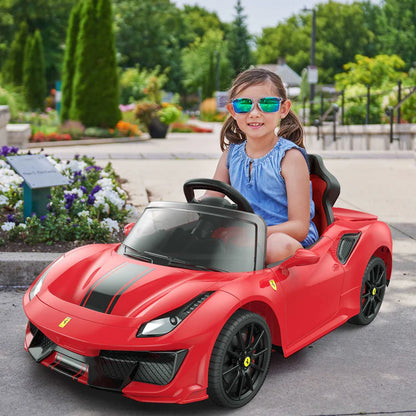 Ferrari 488 Pista Spider 12V with Leather Seat and Remote Control