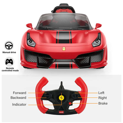 Ferrari 488 Pista Spider 12V with Leather Seat and Remote Control