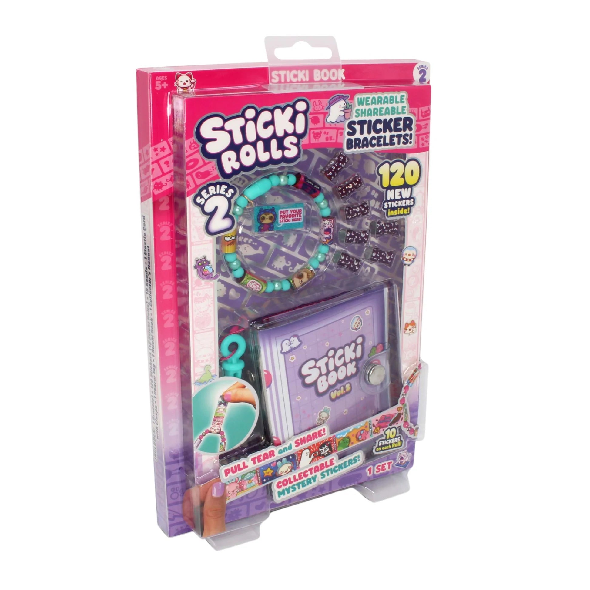 Sticki Rolls Sticki Book Series 2 Sky Castle set: book, wearable sticker bracelets
