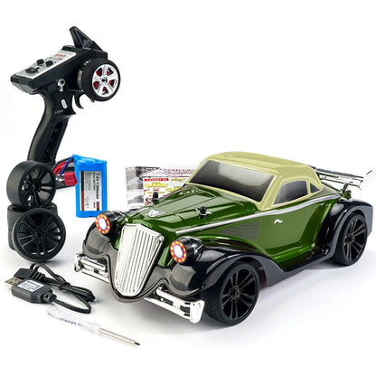 R/C Elektro 1:16 Allrad-Auto in dunkelgrün, mit Fernsteuerung, Akku und Kabeln