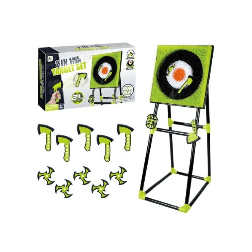 Target Set With 5 Axe,5 Spiral Darts 3 - 21 Inch - AJ Sports - The Toy Store