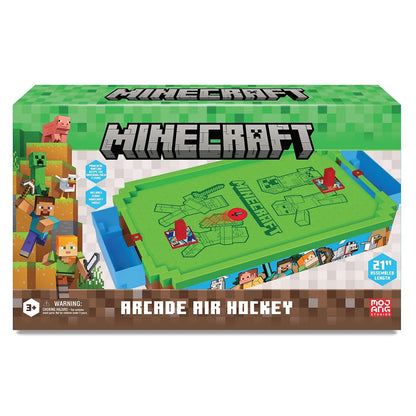Minecraft Arcade Air Hockey desktop game retail box with green rink graphics
