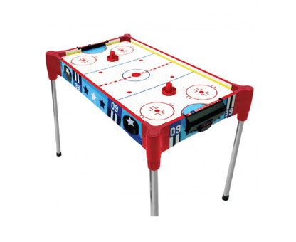 82cm Tisch-Airhockey mit rotem Spielfeld, Schlägern und Metallbeinen