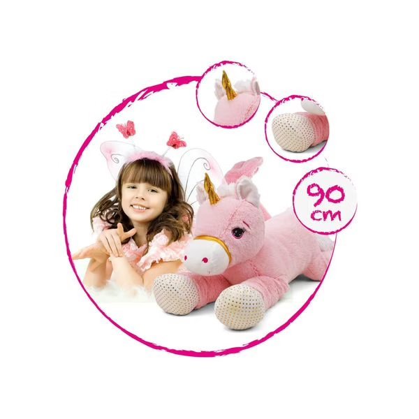 Pink Unicorn Plush Toy 90cm - AMI Plush - The Toy Store