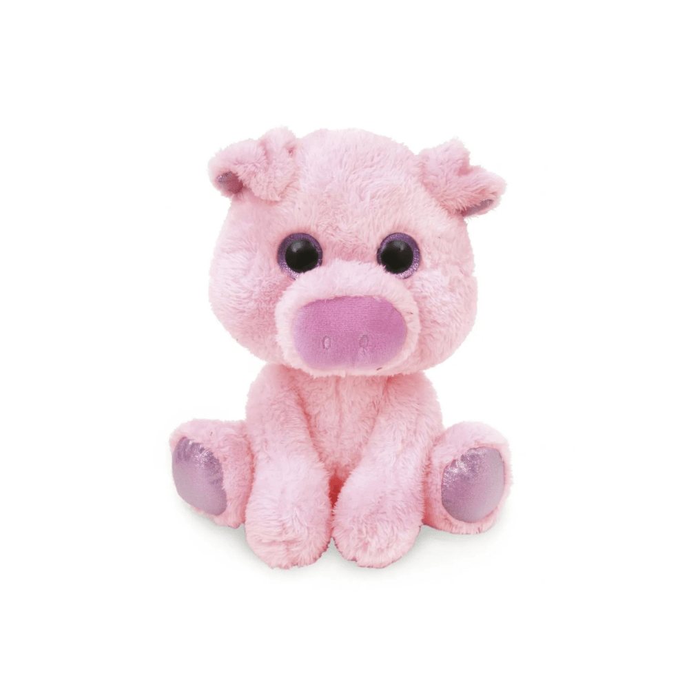 Sitting Animal Plush With Shiny Eyes - AMI Plush - Pig - The Toy Store