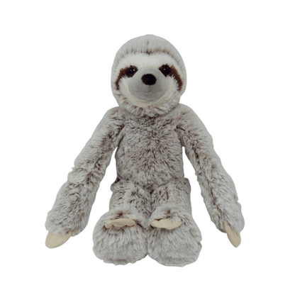 Gray 45cm sloth plush toy with soft fur and big dark eyes