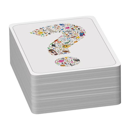 Stack of game cards with LA RECHARGE character made of colorful icons on back