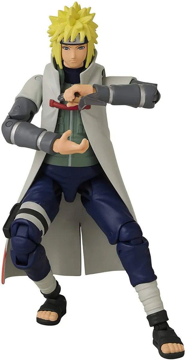 Namikaze Minato anime figure posing with arms forward, white coat, blue pants, red headband