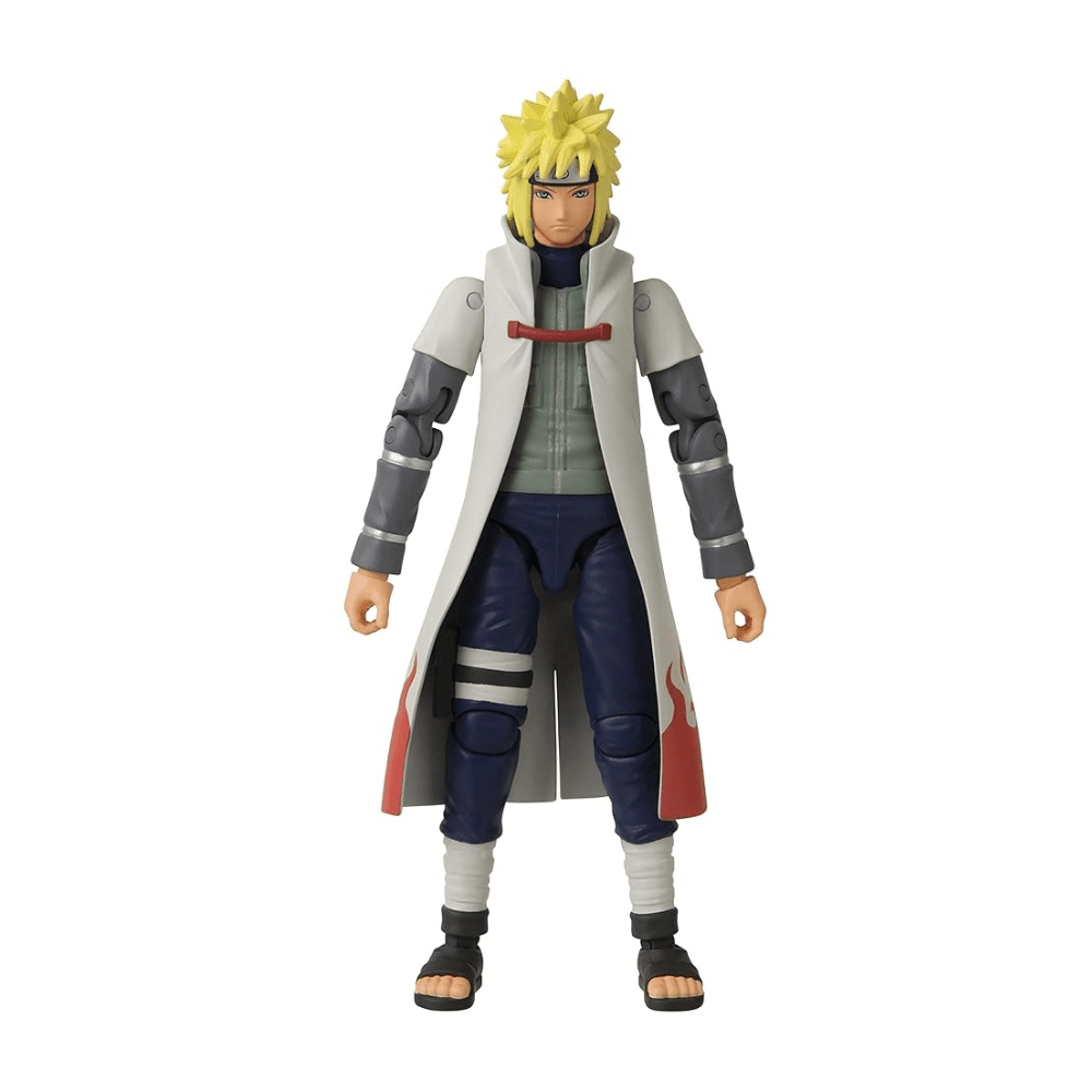 Namikaze Minato anime figure in white coat, red headband, blue pants, black sandals