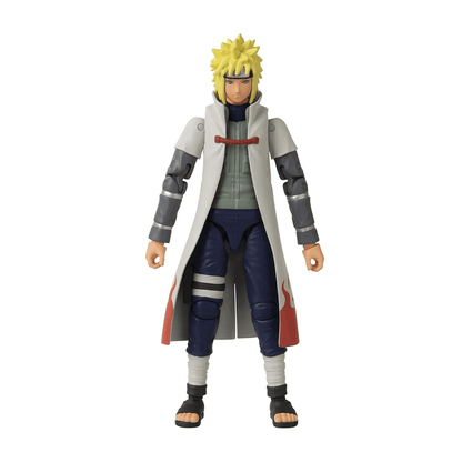 Namikaze Minato anime figure in white coat, red headband, blue pants, black sandals