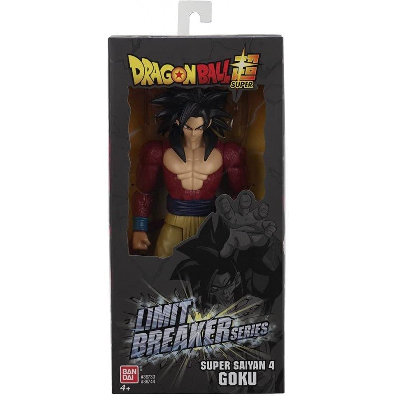 Dragon Ball Super boxed action figure, Super Saiyan 4 Goku in red-and-yellow suit