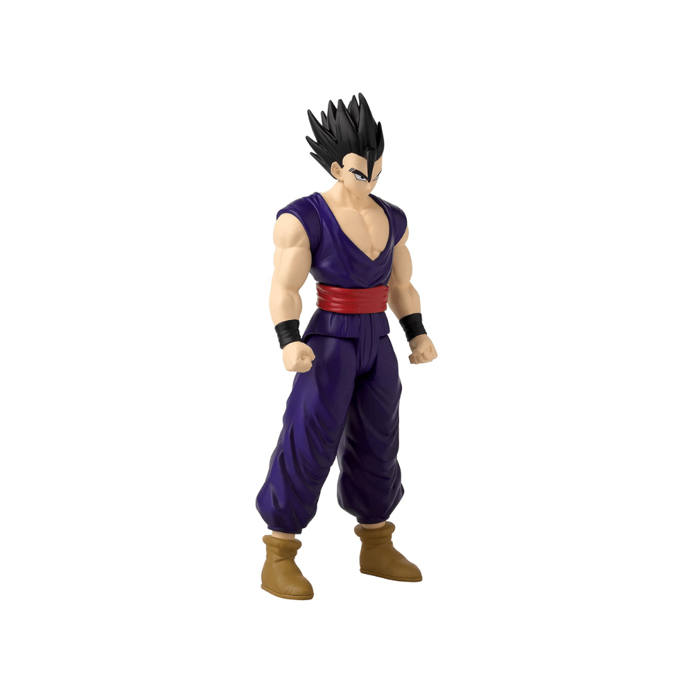 Ultimate Gohan action figure standing pose, wearing purple gi, red sash, black wristbands