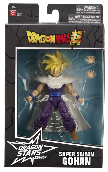 Dragon Stars Super Saiyan Gohan figure box with window display of purple character