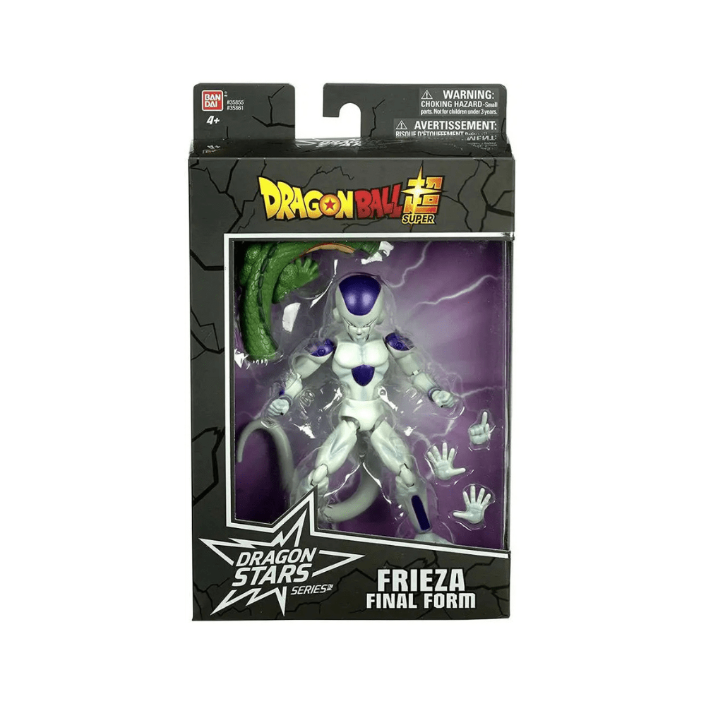 Frieza Final Form action figure in retail box, white armor with purple details