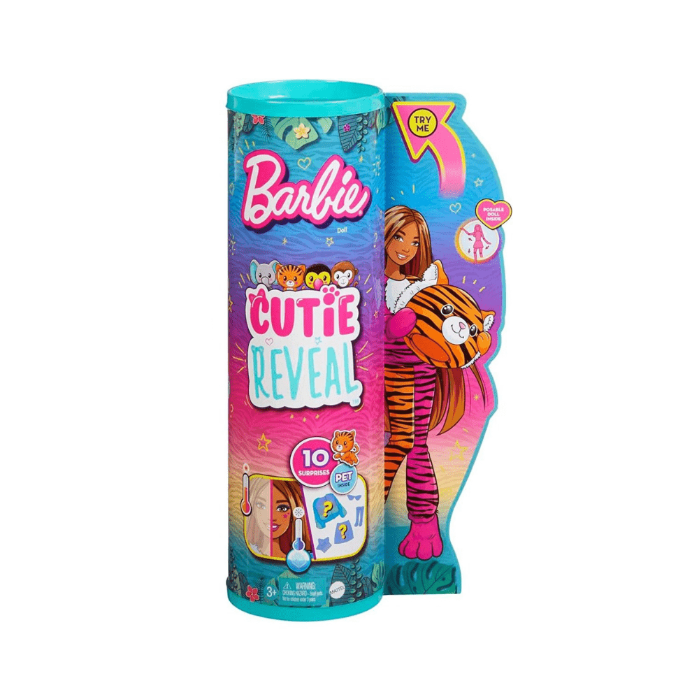 Cutie Reveal Jungle Series Tiger Doll - Barbie - The Toy Store
