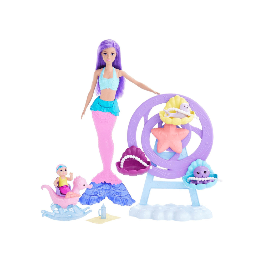 Mermaid Doll Nurturing Playset with Merbaby - Barbie - The Toy Store