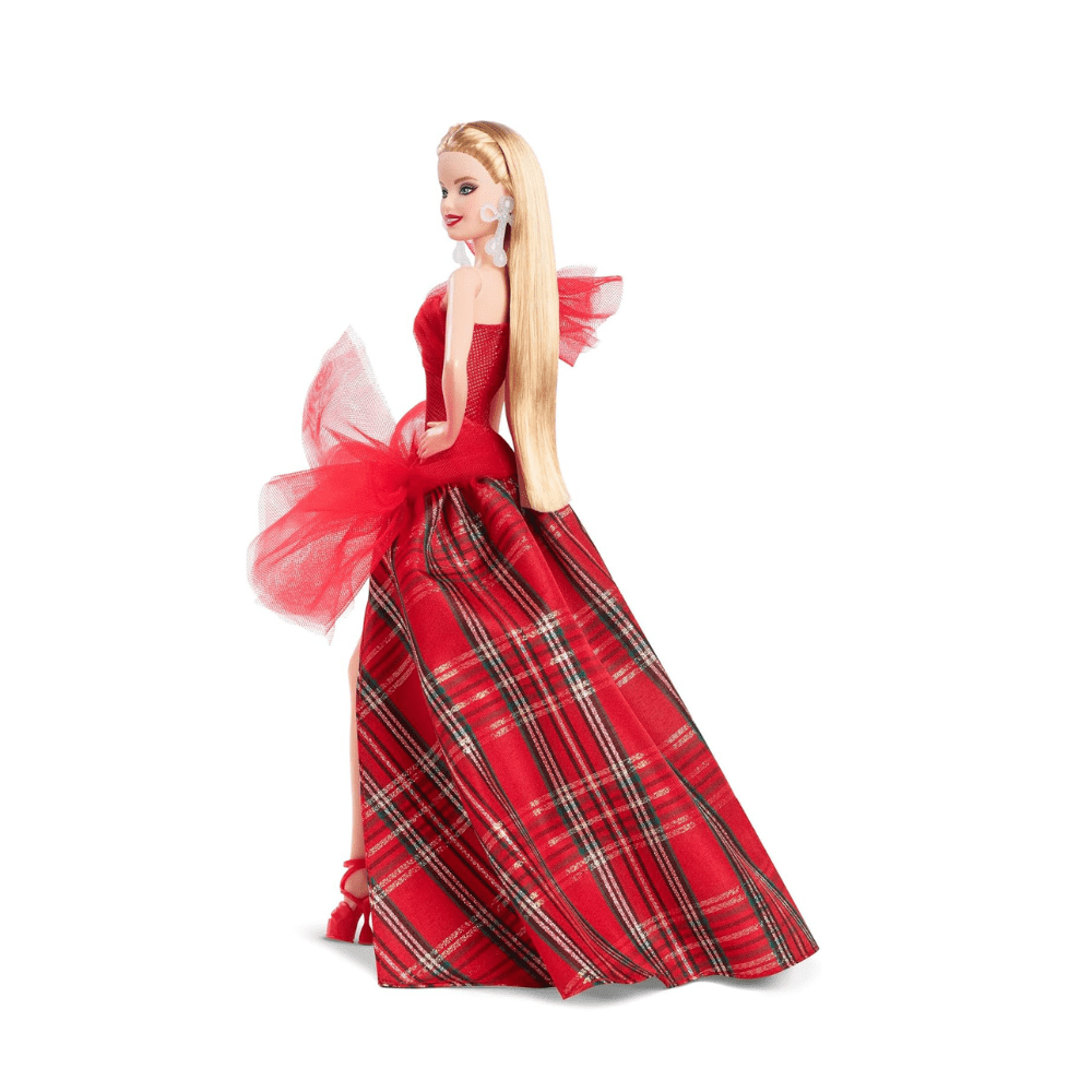 Signature Doll, 2024 Holiday Blonde Fashion Doll Wearing Gown With Plaid Skirt - Barbie - The Toy Store