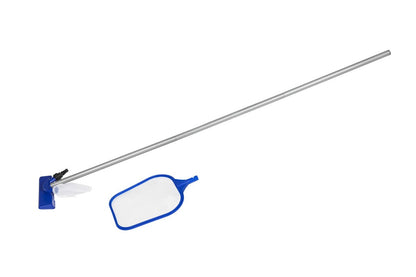 Flowclear Pool Maintenance Kit: blue pool skimmer net and telescopic pole