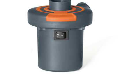 Rechargeable air pump with orange top ring and power switch